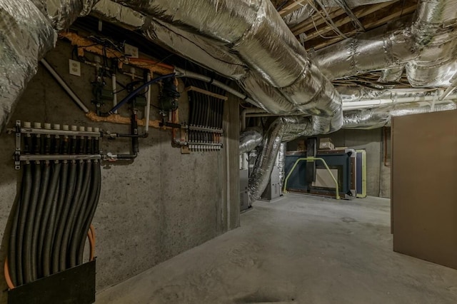 view of unfinished basement