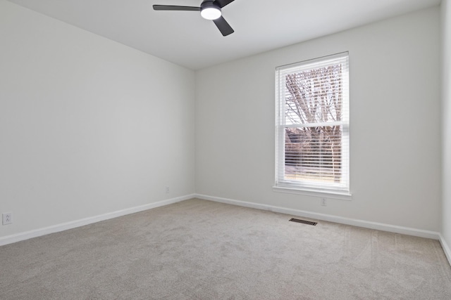 1015 Del Rio Ct, Franklin, TN 37064 - carpeted spare room featuring ceiling fan, visible vents, and baseboards