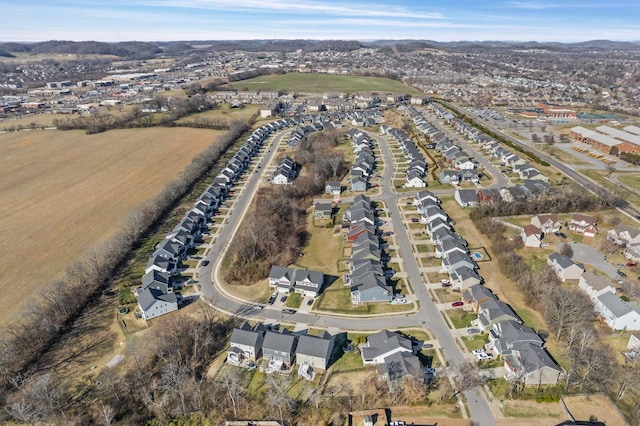 aerial view with a residential view