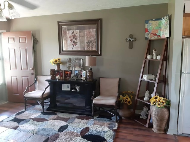 living area featuring wood finished floors