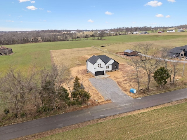 aerial view featuring a rural view