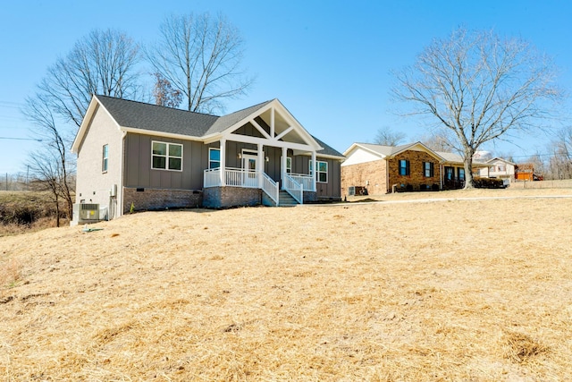 view of front of house featuring board and batten siding and a porch