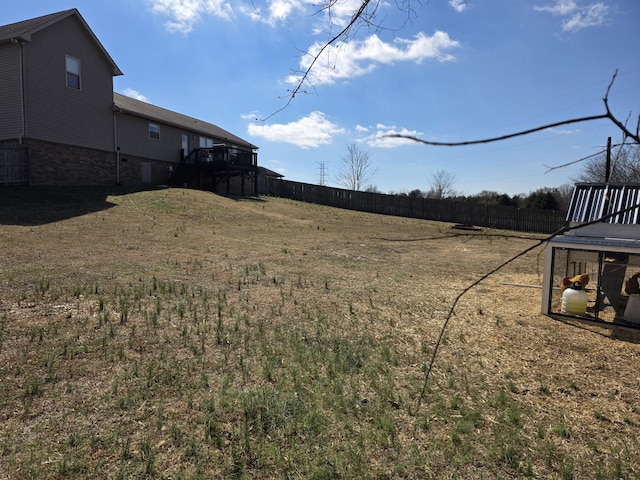 view of yard featuring fence