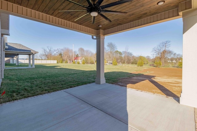 view of patio with a ceiling fan