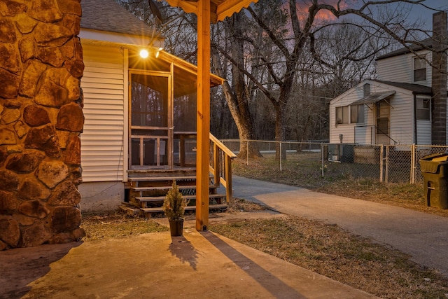 exterior space with fence and a gate