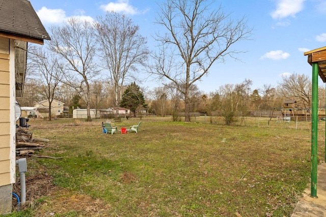 view of yard featuring fence