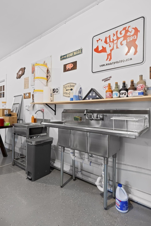 bar with speckled floor