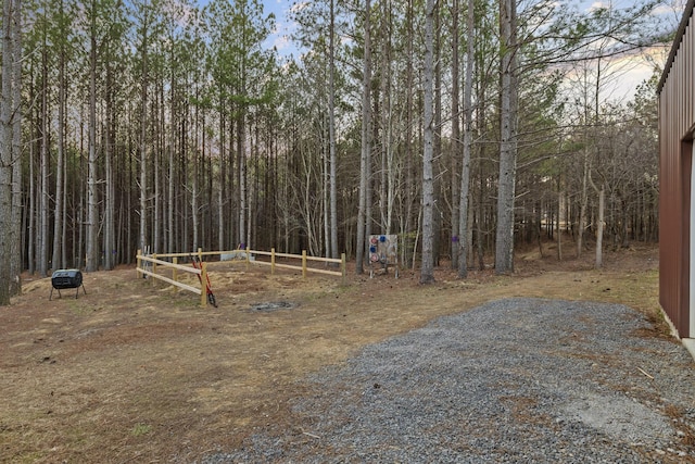 view of yard featuring fence