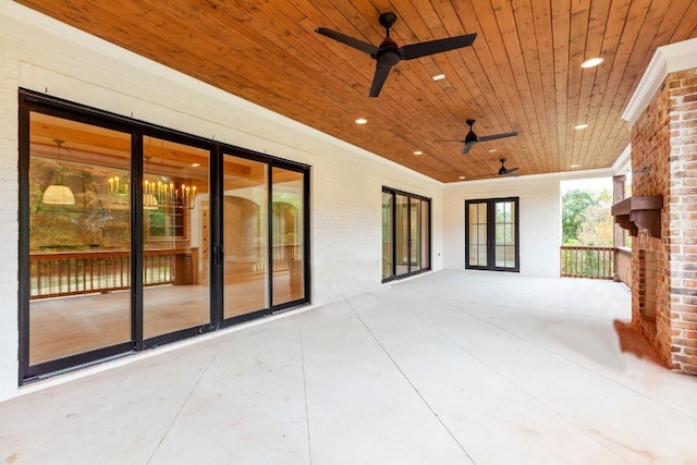 view of patio / terrace featuring ceiling fan