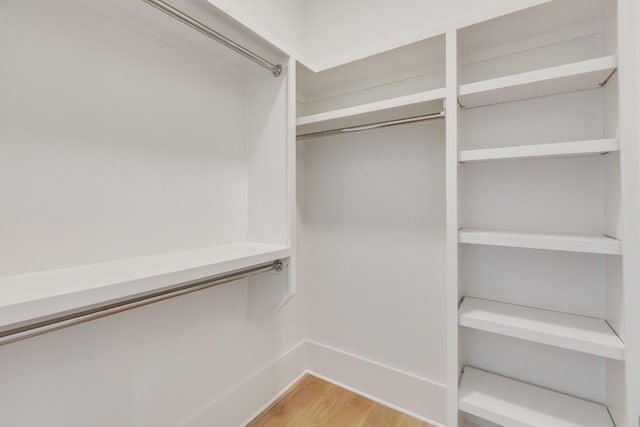 spacious closet with light wood-type flooring