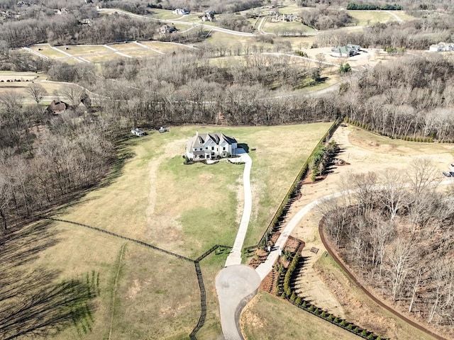 aerial view with a rural view