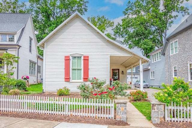 view of front of property with fence