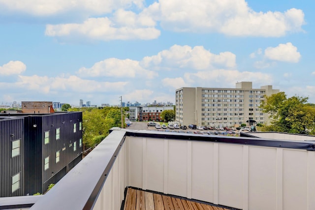 balcony featuring a view of city