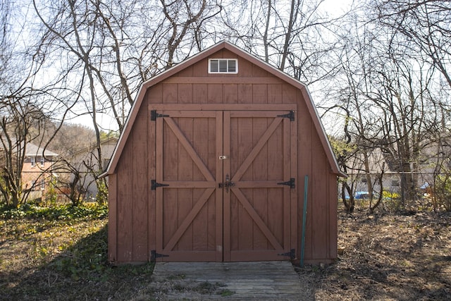 view of shed