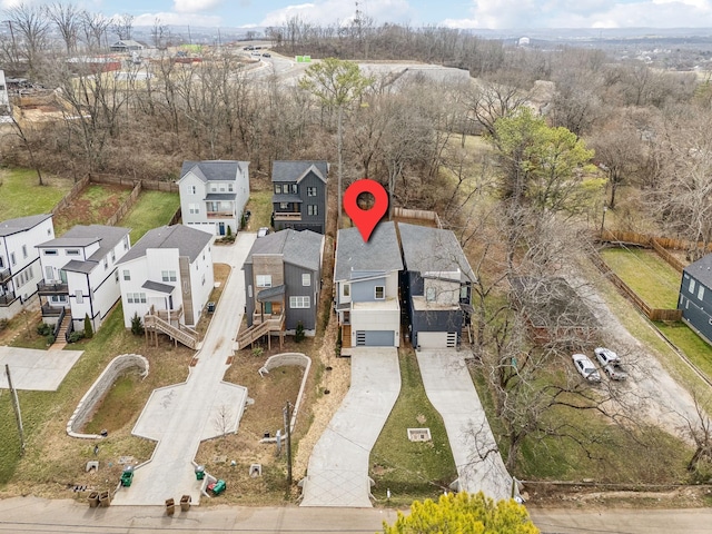 drone / aerial view with a residential view