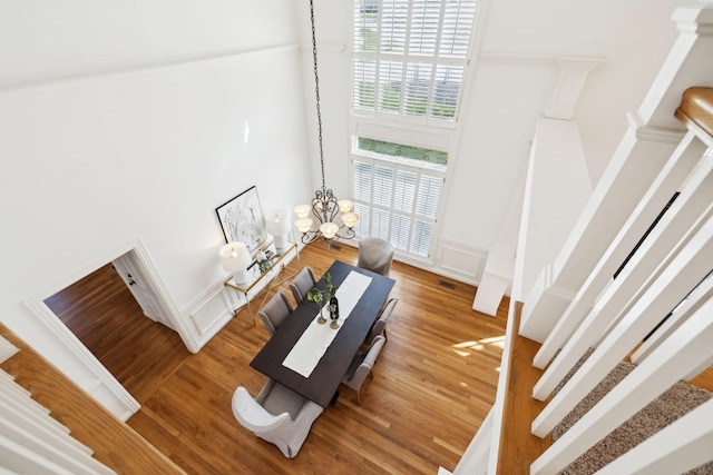 interior space with wood finished floors