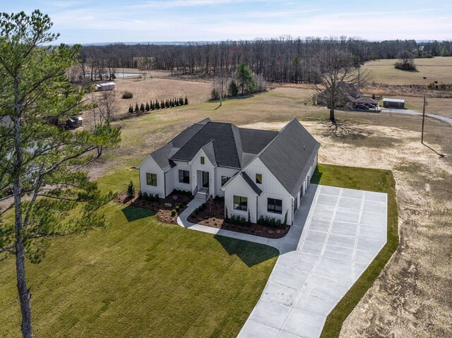 bird's eye view with a rural view