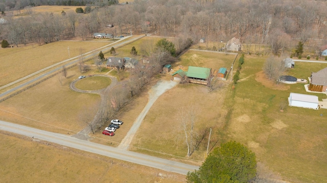 bird's eye view featuring a rural view