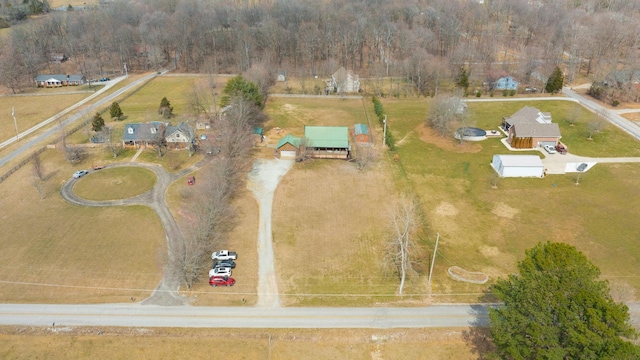 aerial view with a rural view