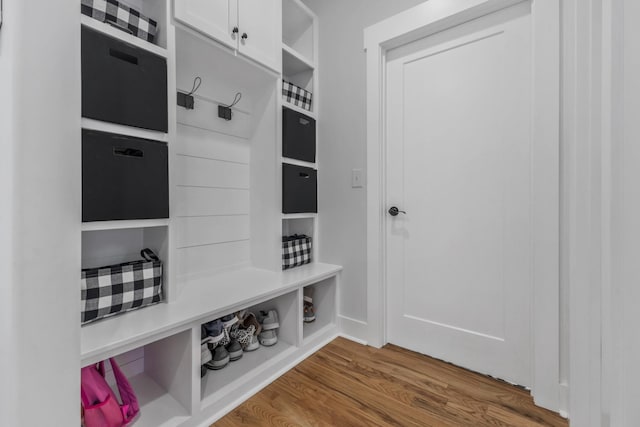 mudroom featuring wood finished floors