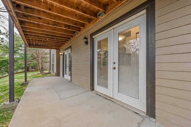 view of patio with french doors