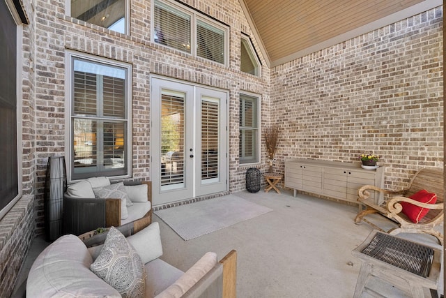 view of patio with an outdoor living space