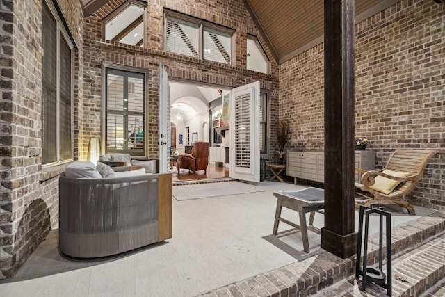 view of patio featuring french doors