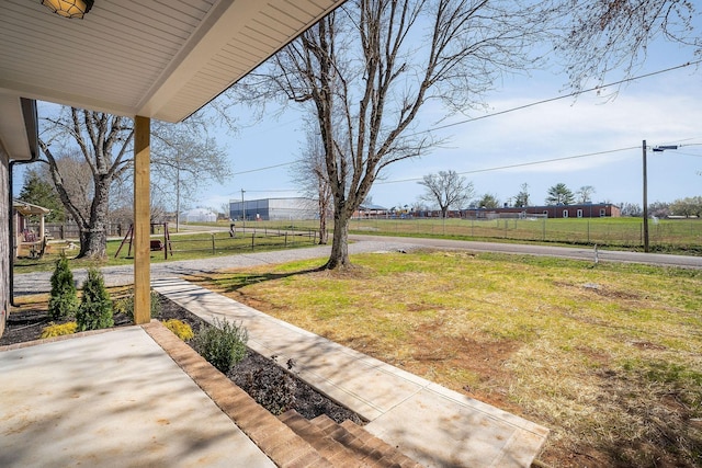 view of yard featuring fence