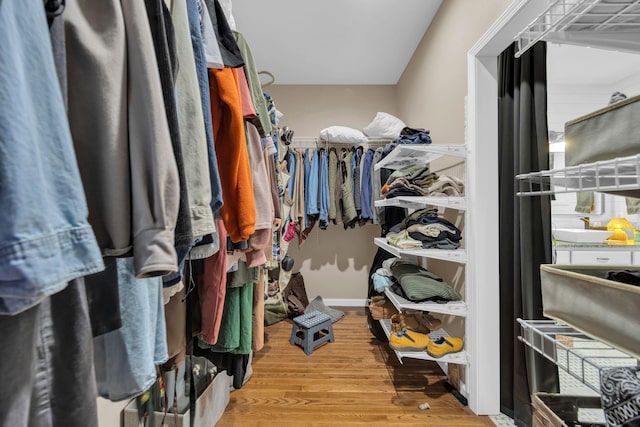 spacious closet featuring wood finished floors