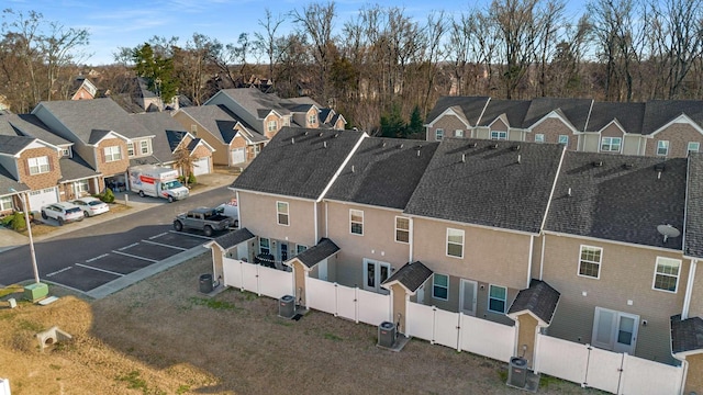 aerial view with a residential view