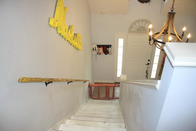 stairs with baseboards