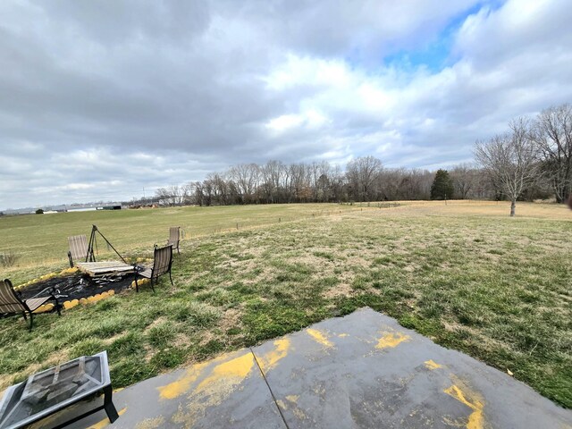 view of yard with a rural view