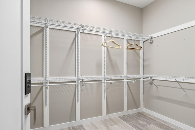 spacious closet with light wood finished floors