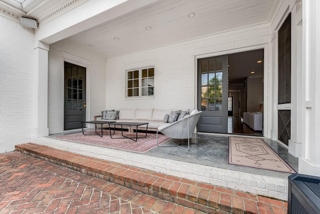 view of patio featuring an outdoor living space