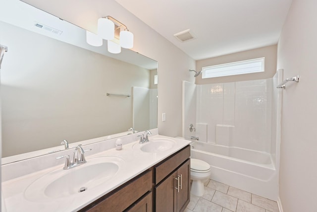 bathroom with visible vents, a sink, and toilet