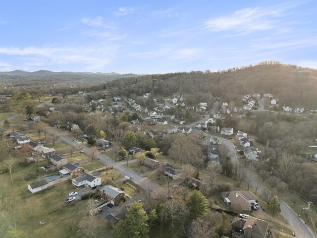 aerial view with a mountain view