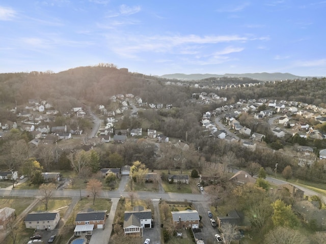 birds eye view of property featuring a residential view and a mountain view