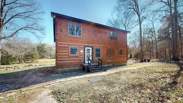 back of property with crawl space