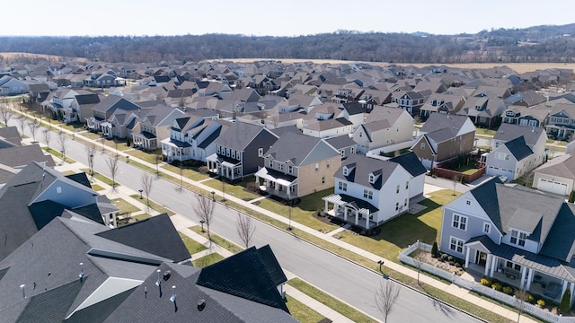 bird's eye view with a residential view