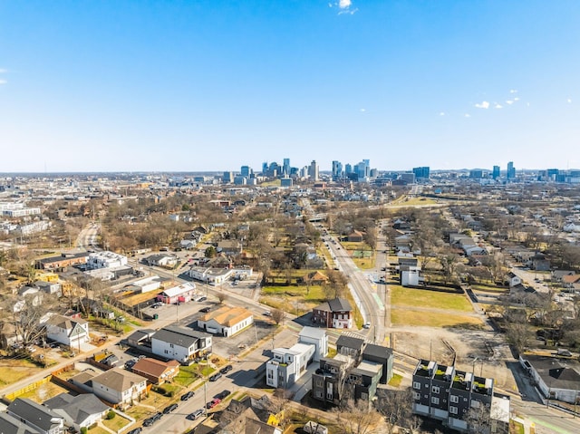 aerial view with a city view