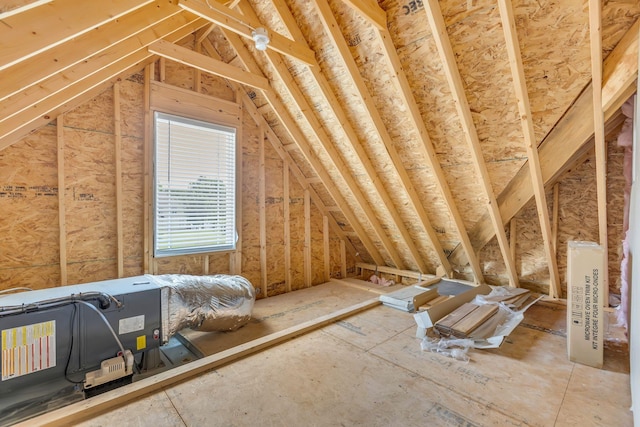 view of unfinished attic