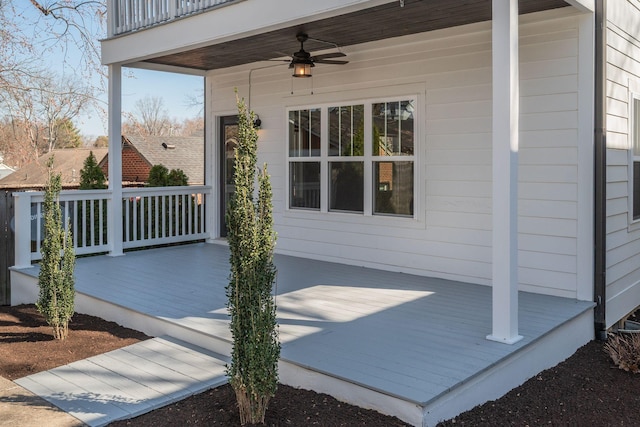 view of patio with a ceiling fan