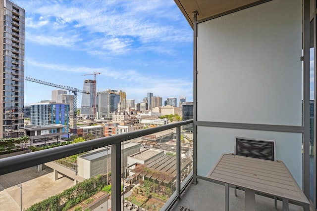 balcony with a city view