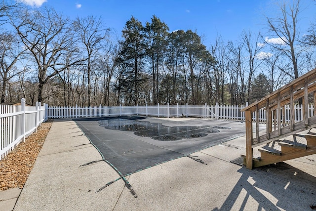 view of pool featuring a fenced backyard