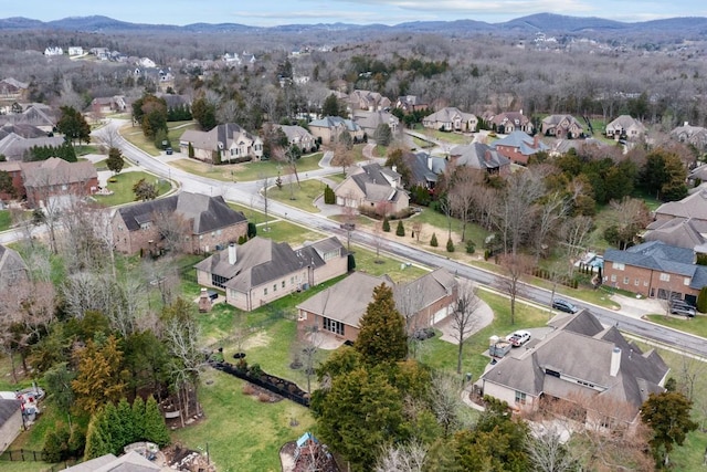 aerial view with a residential view and a mountain view