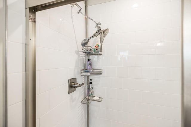 interior details with a stall shower