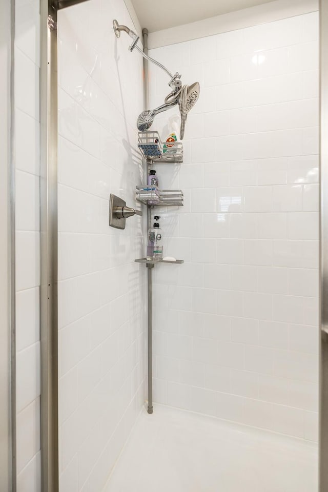 bathroom with a stall shower