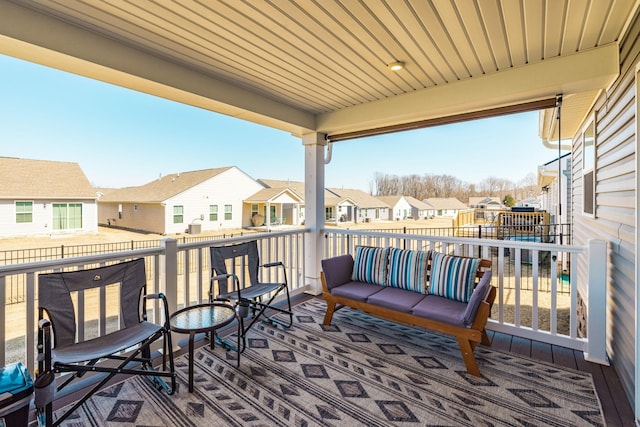 balcony with a residential view