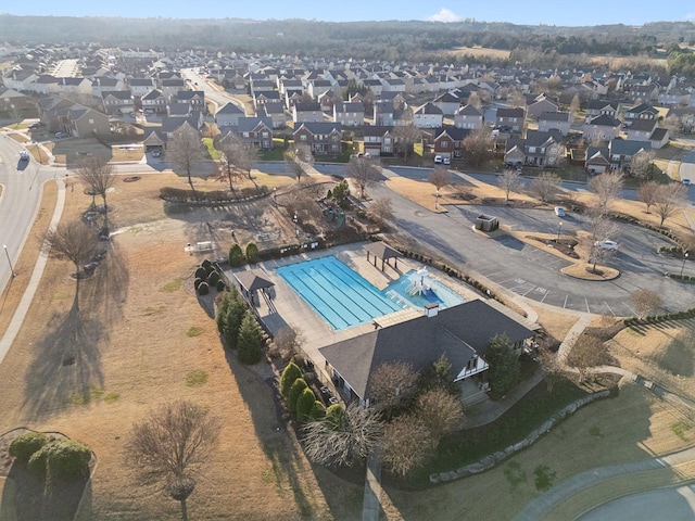 bird's eye view with a residential view