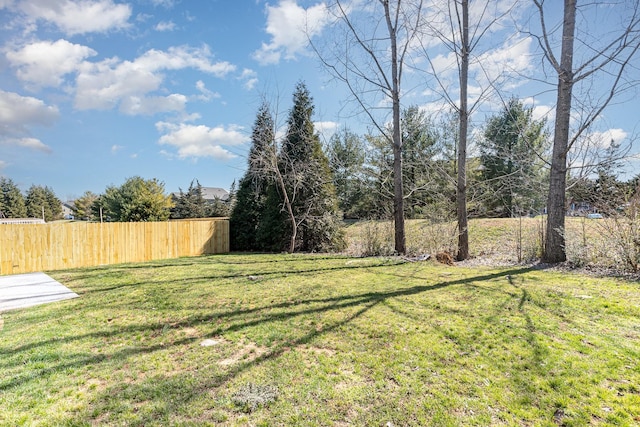 view of yard with fence